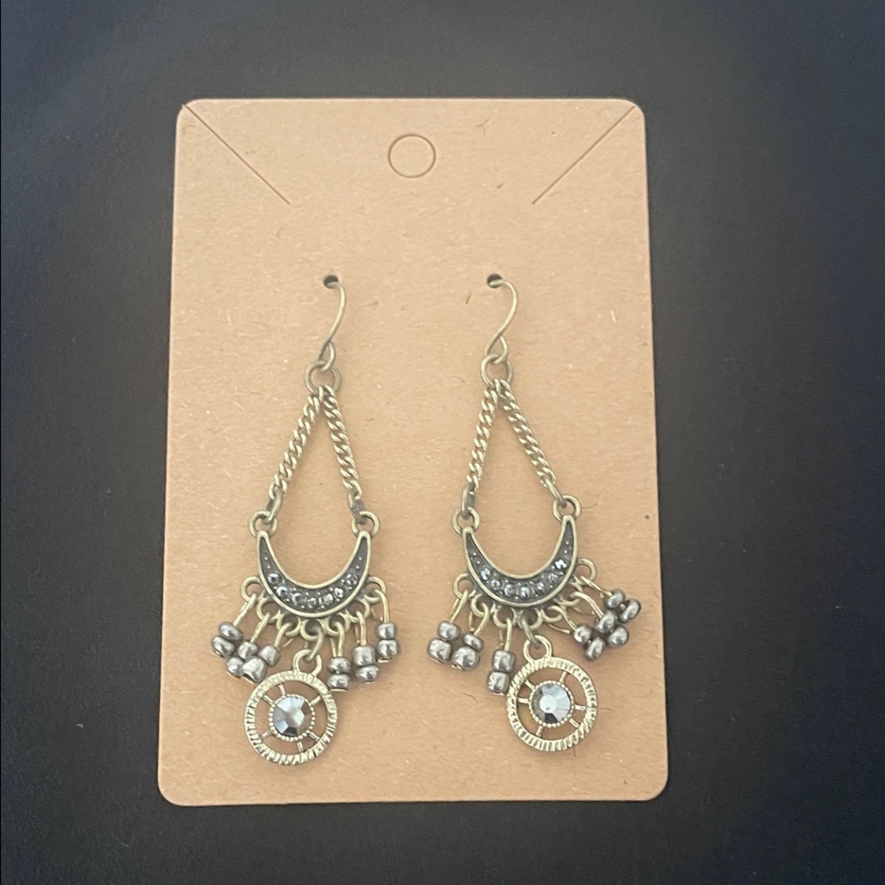 Elegant Gold and Silver Dangle Earrings